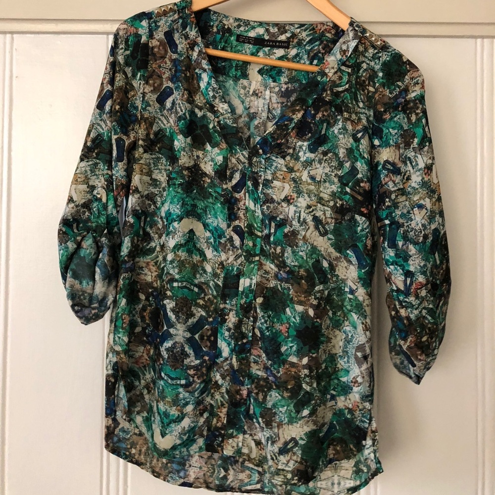 Abstract ZARA 3/4 sleeve top